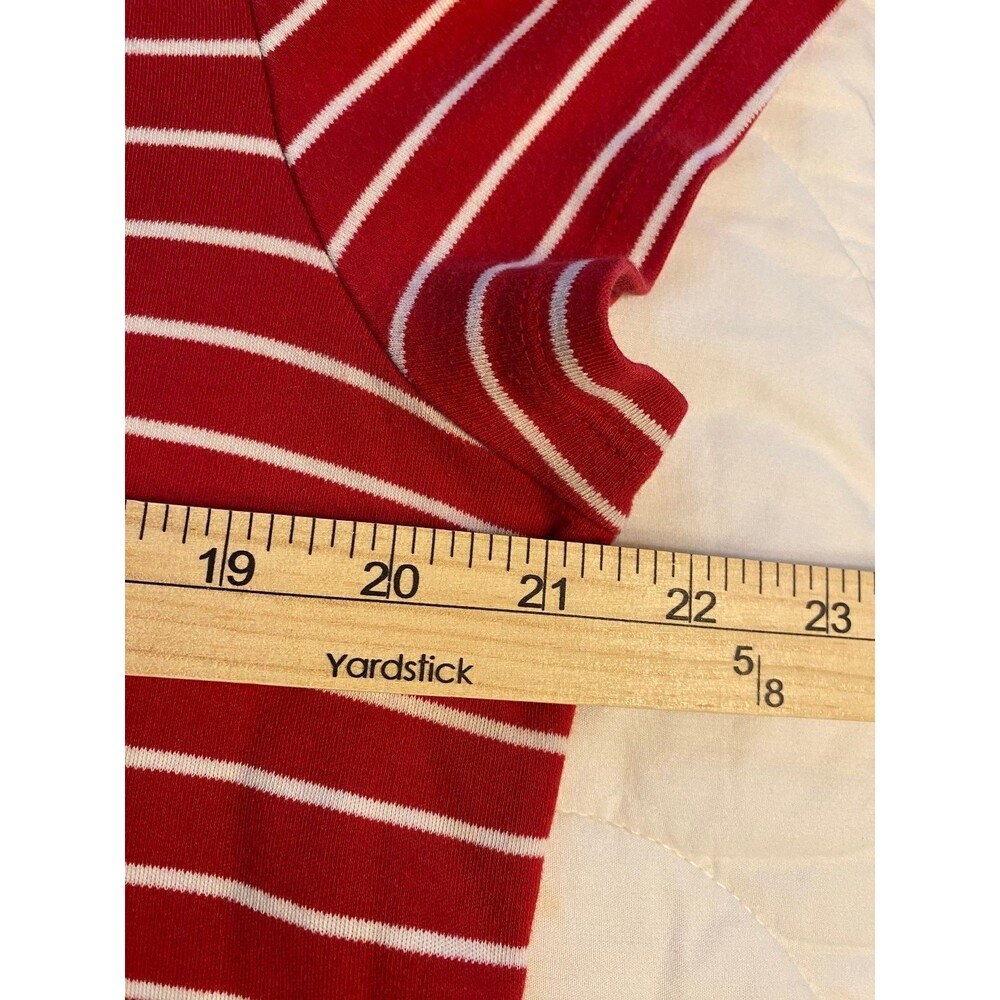 Croft & Barrow Women's XL Red White Striped Top Sequin Starfish - Picture 12 of 13